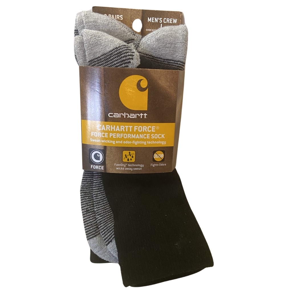 Carhartt Mens Mens Force Performance Work Socks 3 Pair Pack Large Size #152